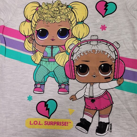 L.O.L. Surprise! Girls Short-Sleeve T-Shirts Crew Neck Gray Top Size 4 - Picture 3 of 6